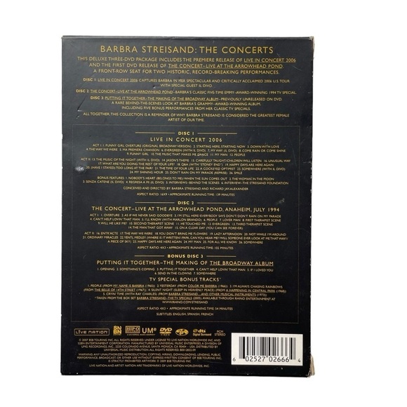 Barbra Streisand The Concert DVD 2006 deluxe 3 disc set music Arrowhead Pond - Picture 2 of 9